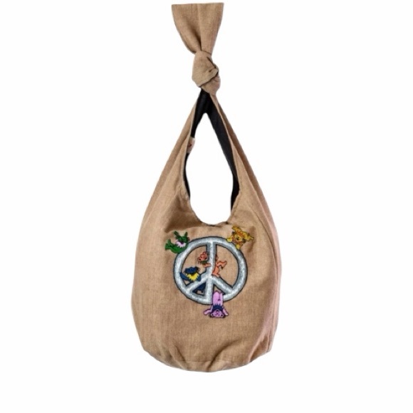 Gypsy Rose Handbags - Gypsy Rose Grateful Dead Playful Peace Bears Tan Hobo Bag NWT